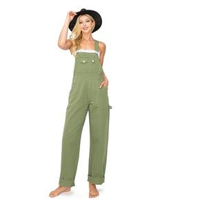 -NWT Lana Roux Womens Dungaree Chino Jumpsuit Overalls